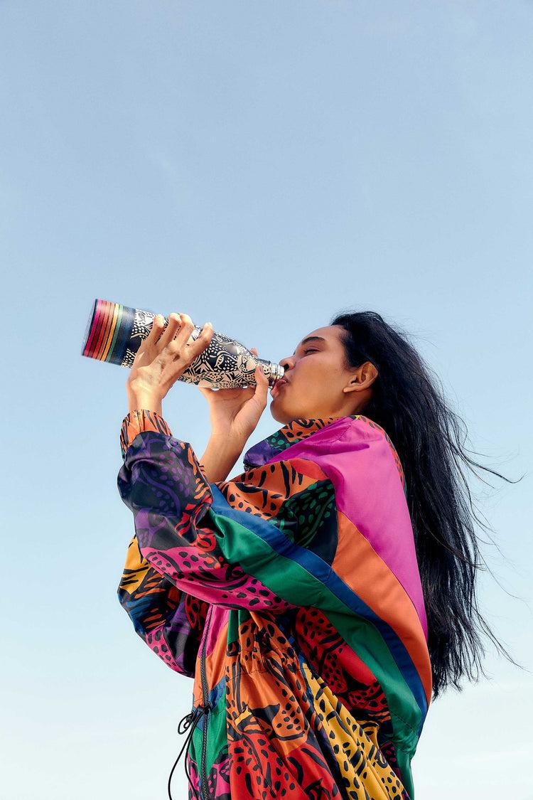 Farm Rio Midnight B&w Leopards Bottle MULTI