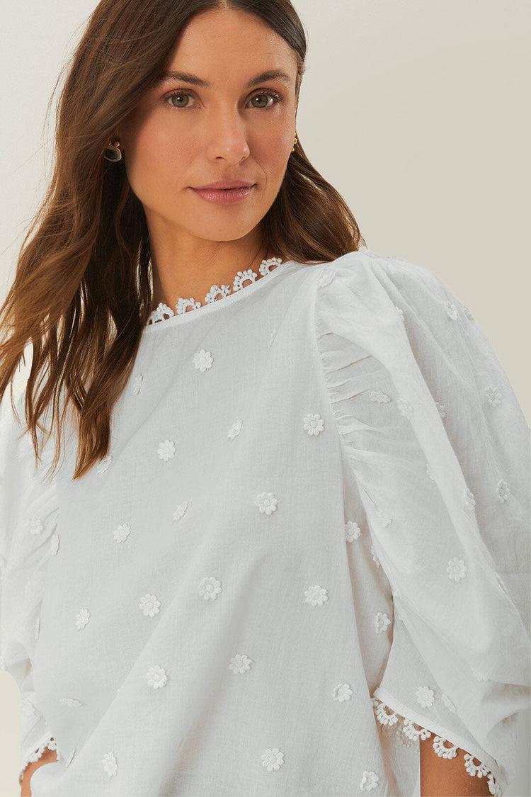 farm rio off-white 3d flowers blouse OFF-WHITE