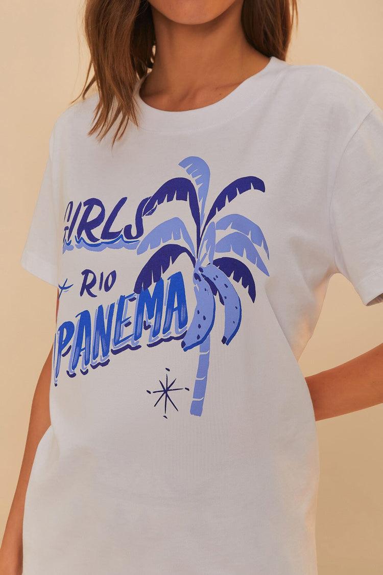 Farm Rio Off-white Girls Rio Ipanema T-shirt WHITE