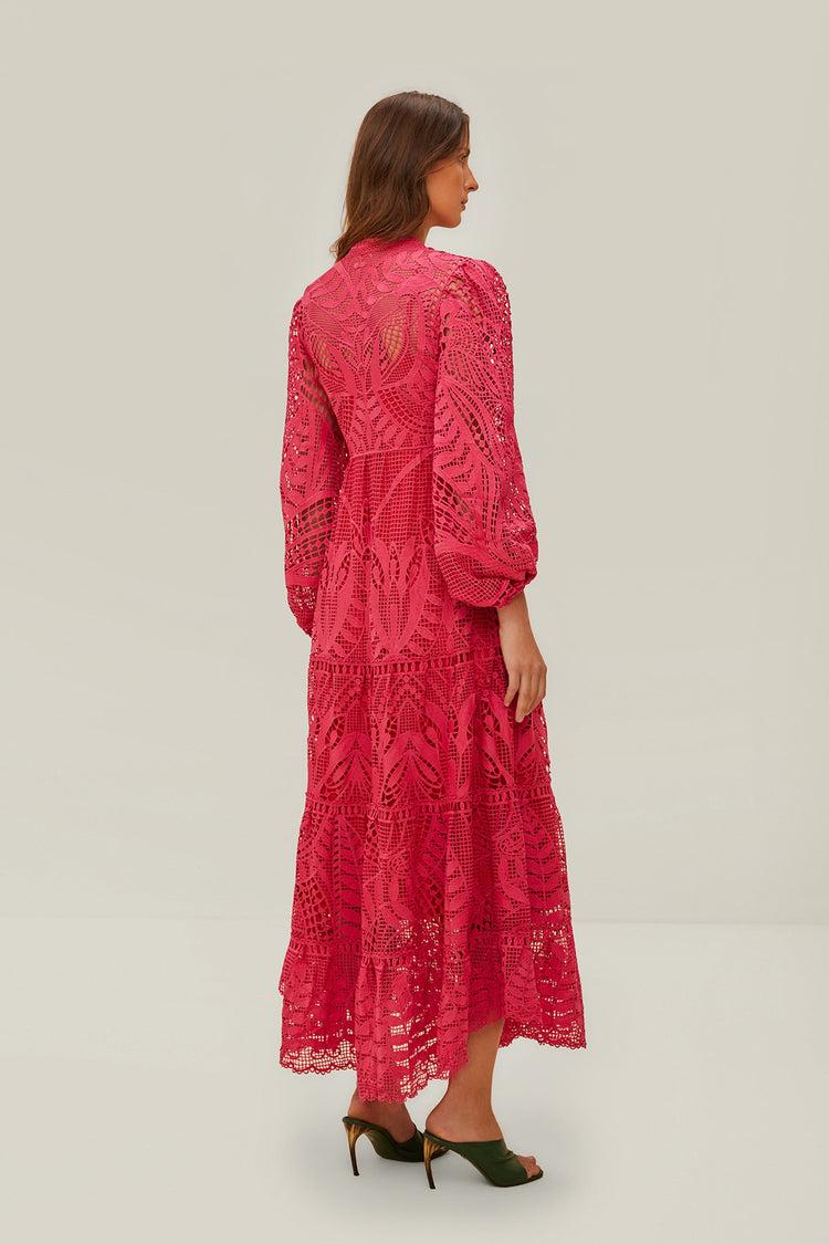 Farm Rio Pink Guipire Maxi Dress PINK