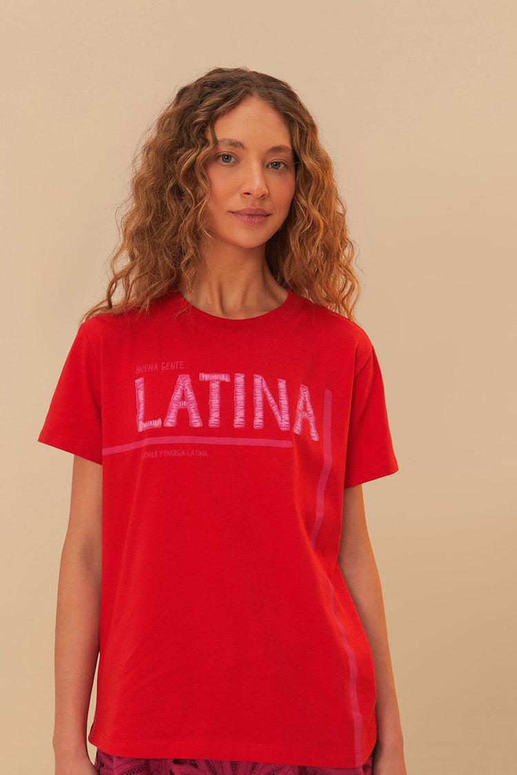 Farm Rio Red Latina T-shirt RED