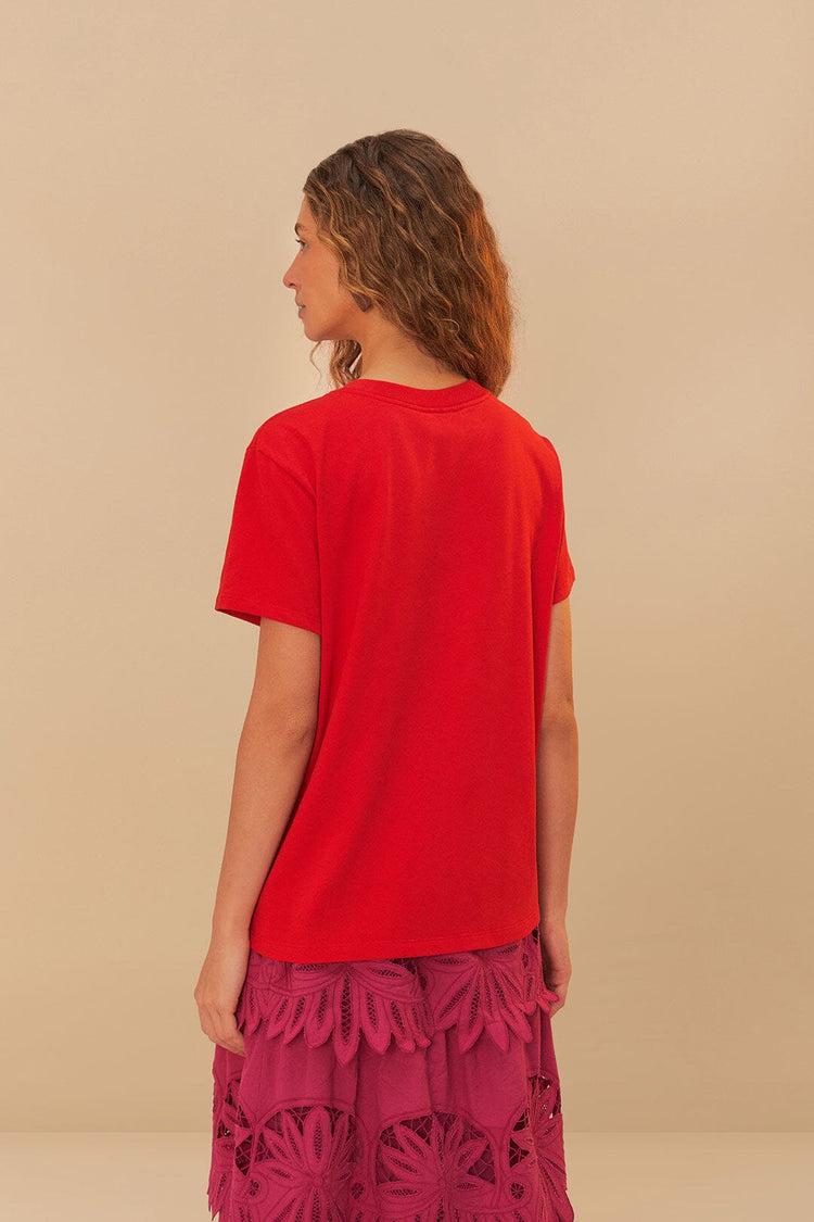 Farm Rio Red Latina T-shirt RED