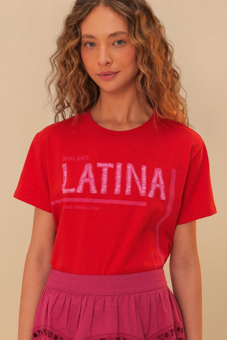 farm rio red latina t-shirt RED