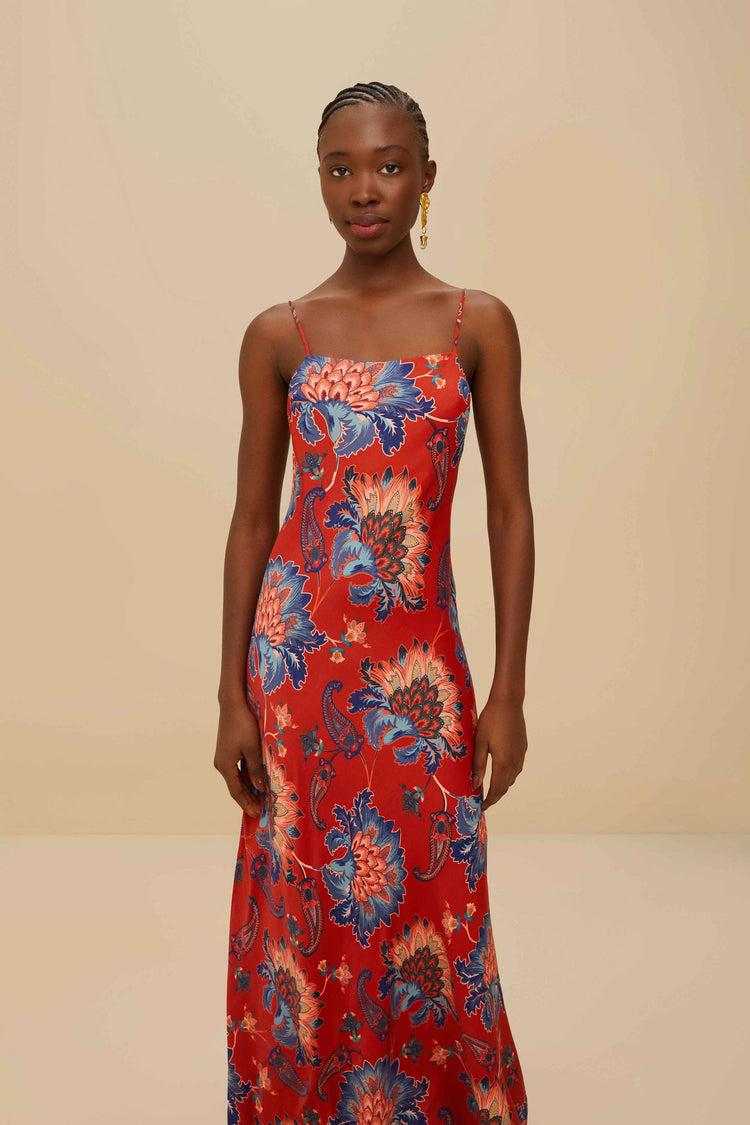 Farm Rio Red Luang Lenzing™ Maxi Dress LUANG RED