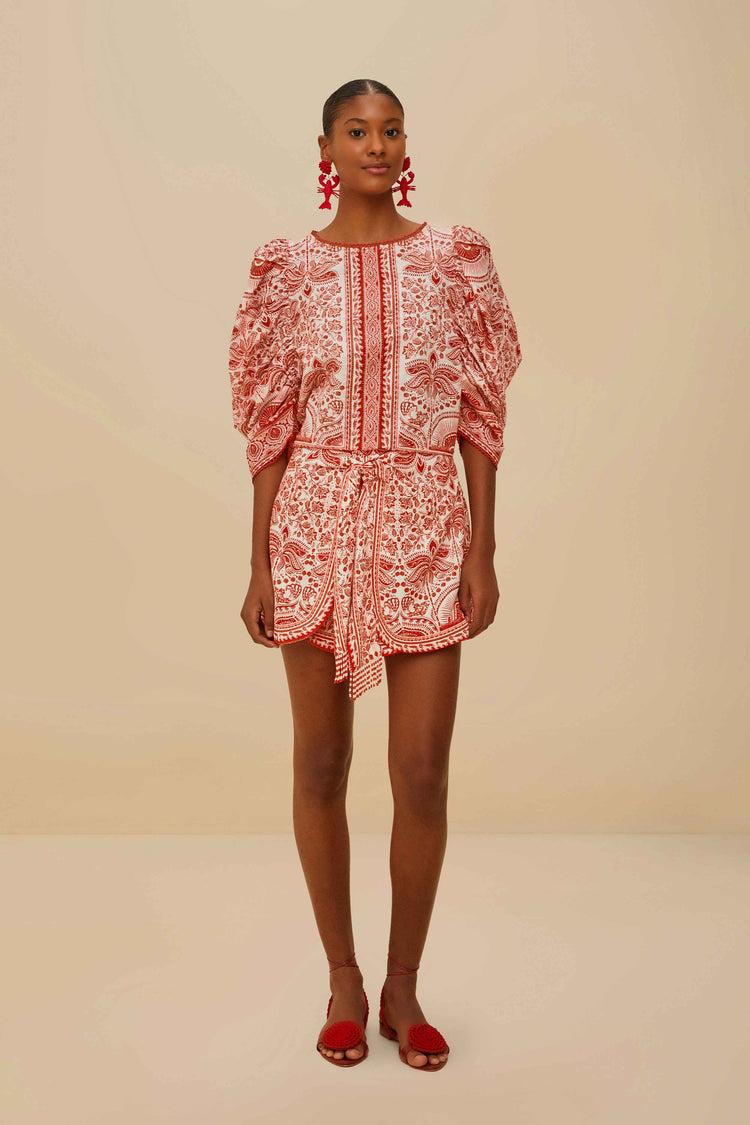 Farm Rio Red River Ride Blouse RIVER RIDE RED