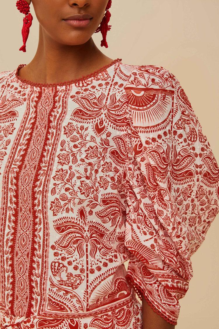 Farm Rio Red River Ride Blouse RIVER RIDE RED