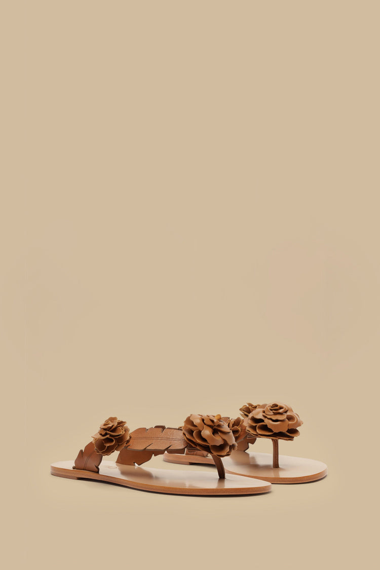 Farm Rio Tan Blooming Flat Sandal TAN