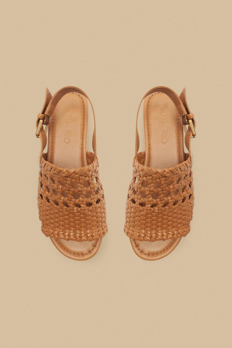 Farm Rio Tan Woven Flatform Sandal TAN