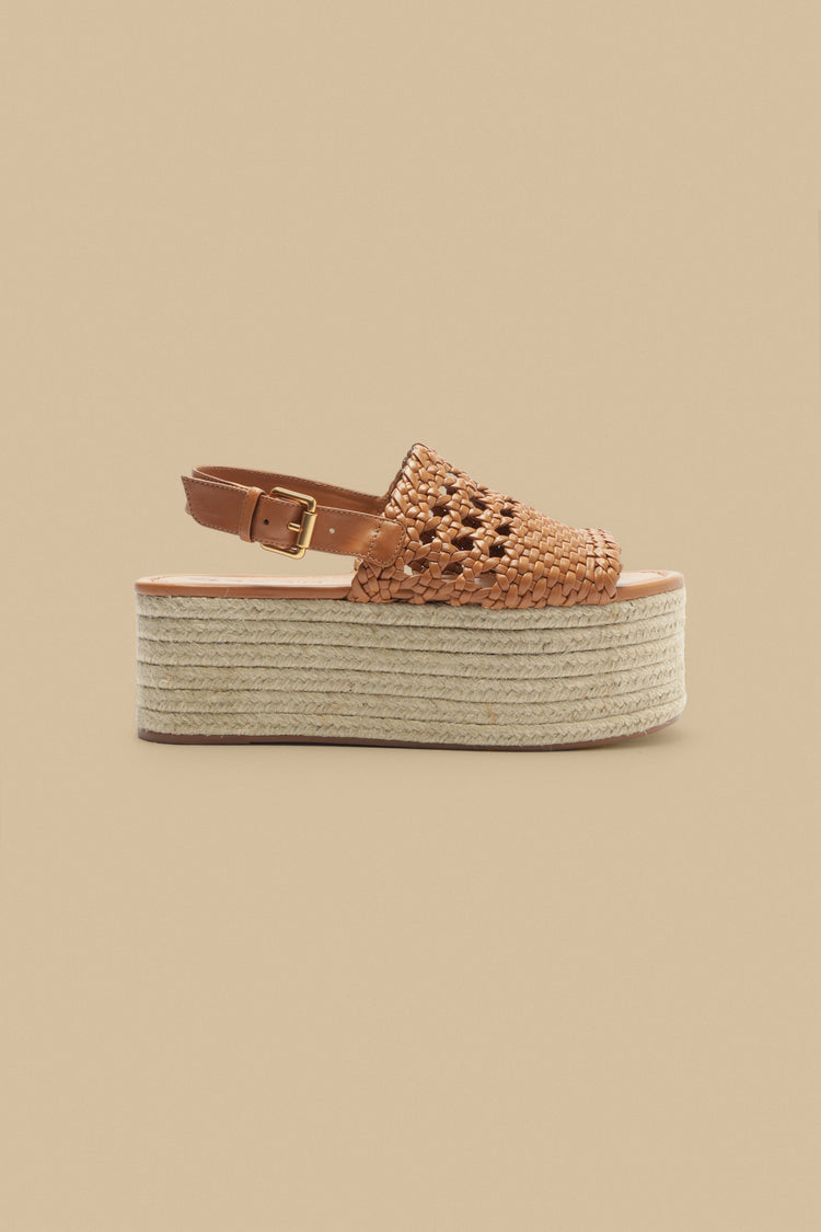 farm rio tan woven flatform sandal TAN