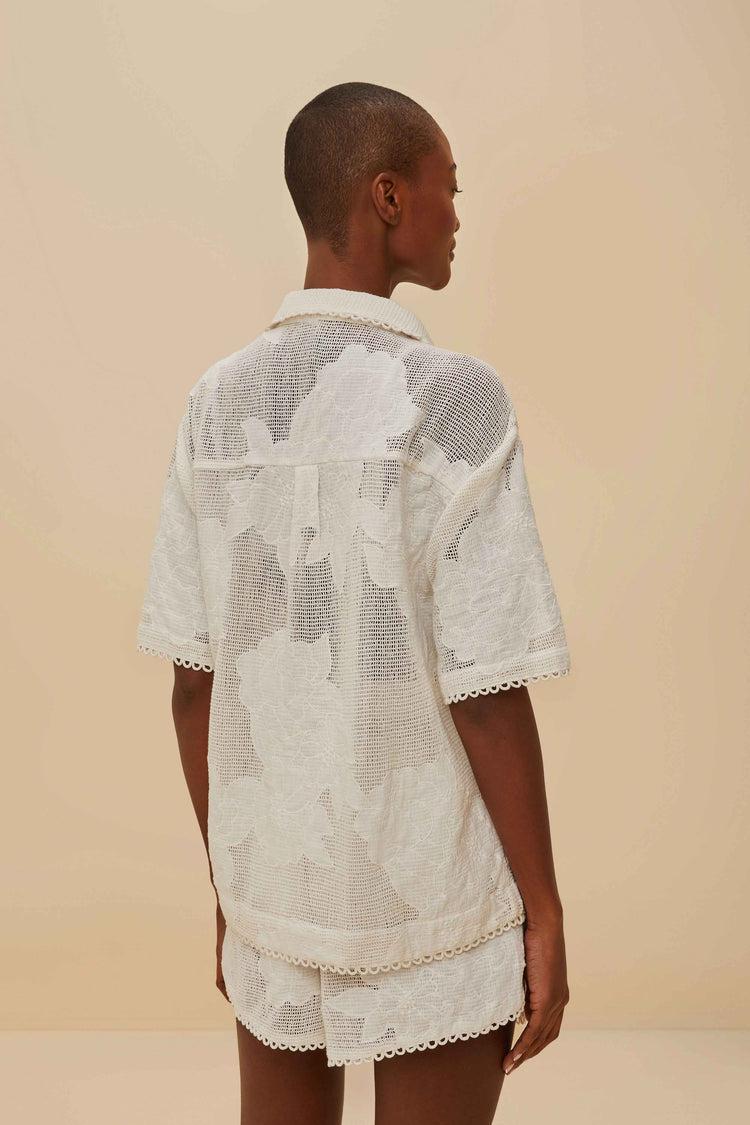 Farm Rio White Flower Shirt WHITE