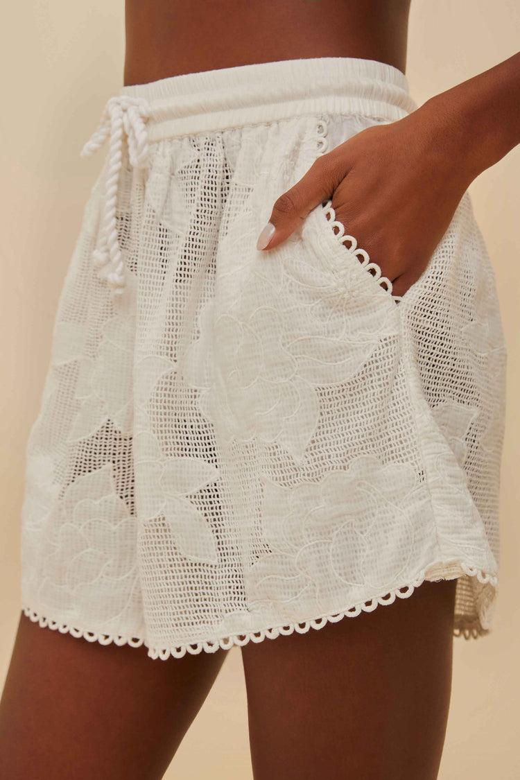 Farm Rio White Flower Shorts WHITE