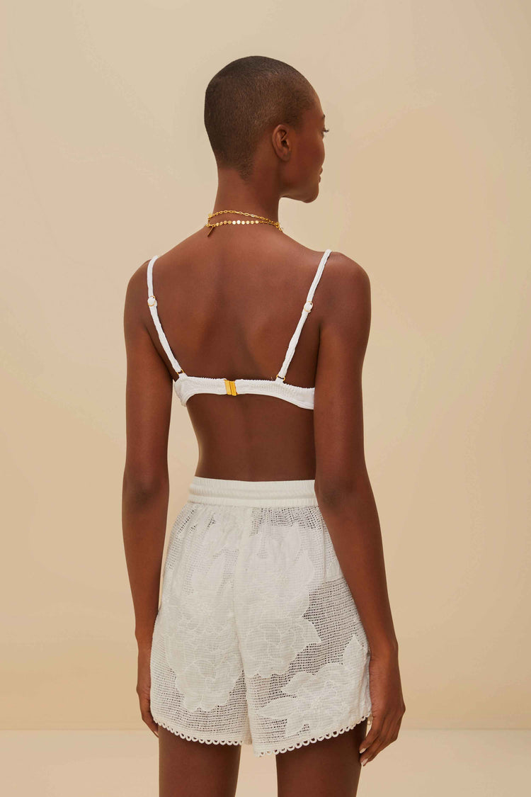 Farm Rio White Flower Shorts WHITE