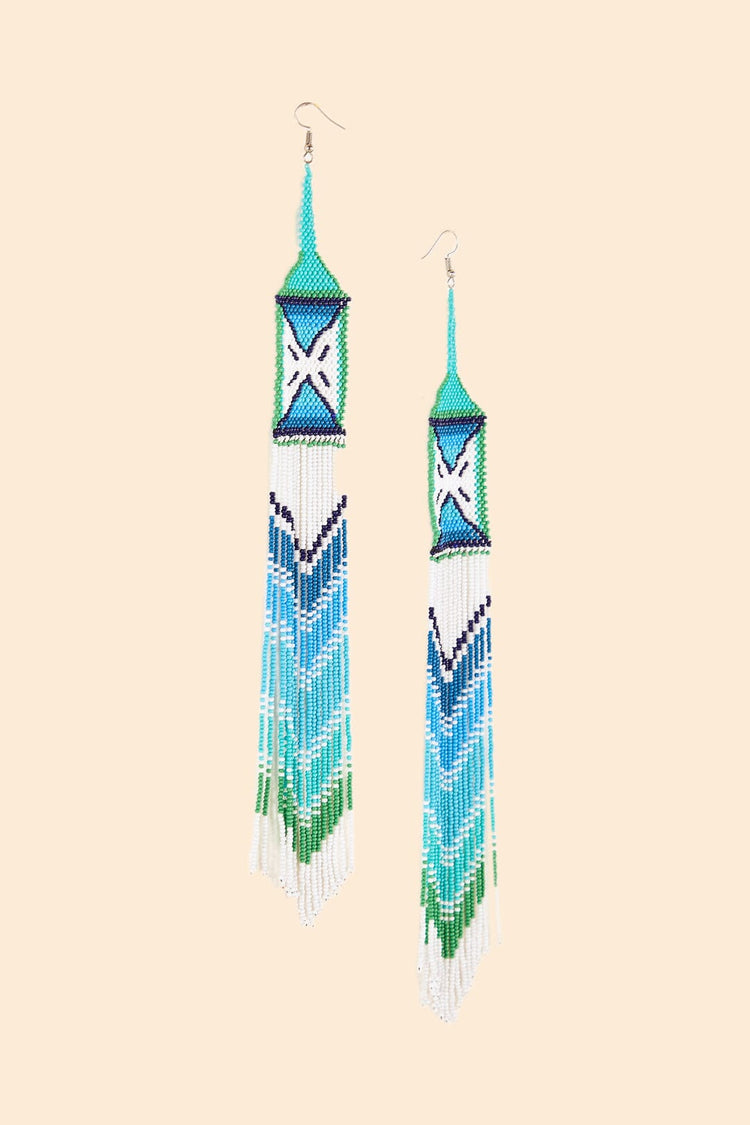 farm rio yawanawa maxi beaded earrings MULTI