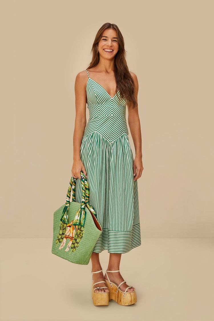 Farm Rio Green Coconut Toucan Raffia Shell Tote COCONUT TOUCAN