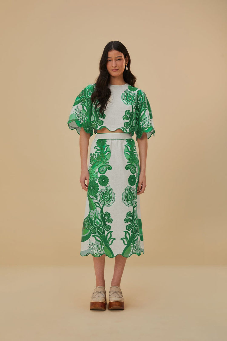 Farm Rio Green Color Festival Euroflax™ Blouse COLOR FESTIVAL GREEN