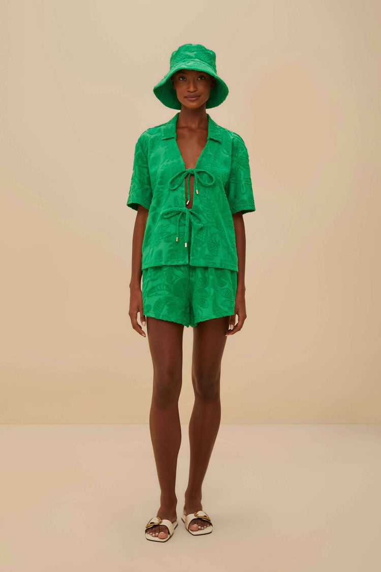 Farm Rio Green River Nature Towel Shirt RIVER NATURE GREEN