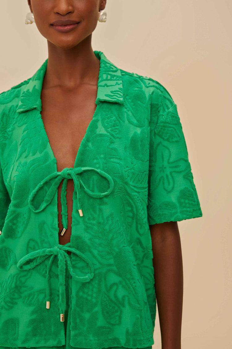 Farm Rio Green River Nature Towel Shirt RIVER NATURE GREEN