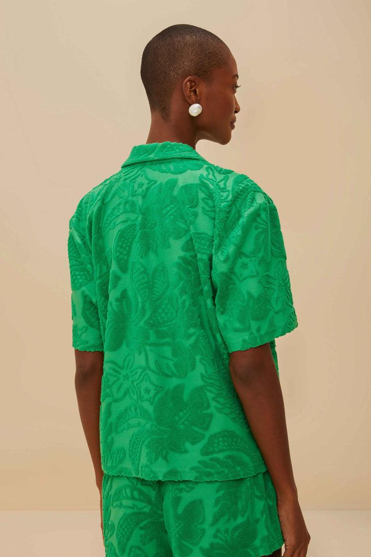 Farm Rio Green River Nature Towel Shirt RIVER NATURE GREEN