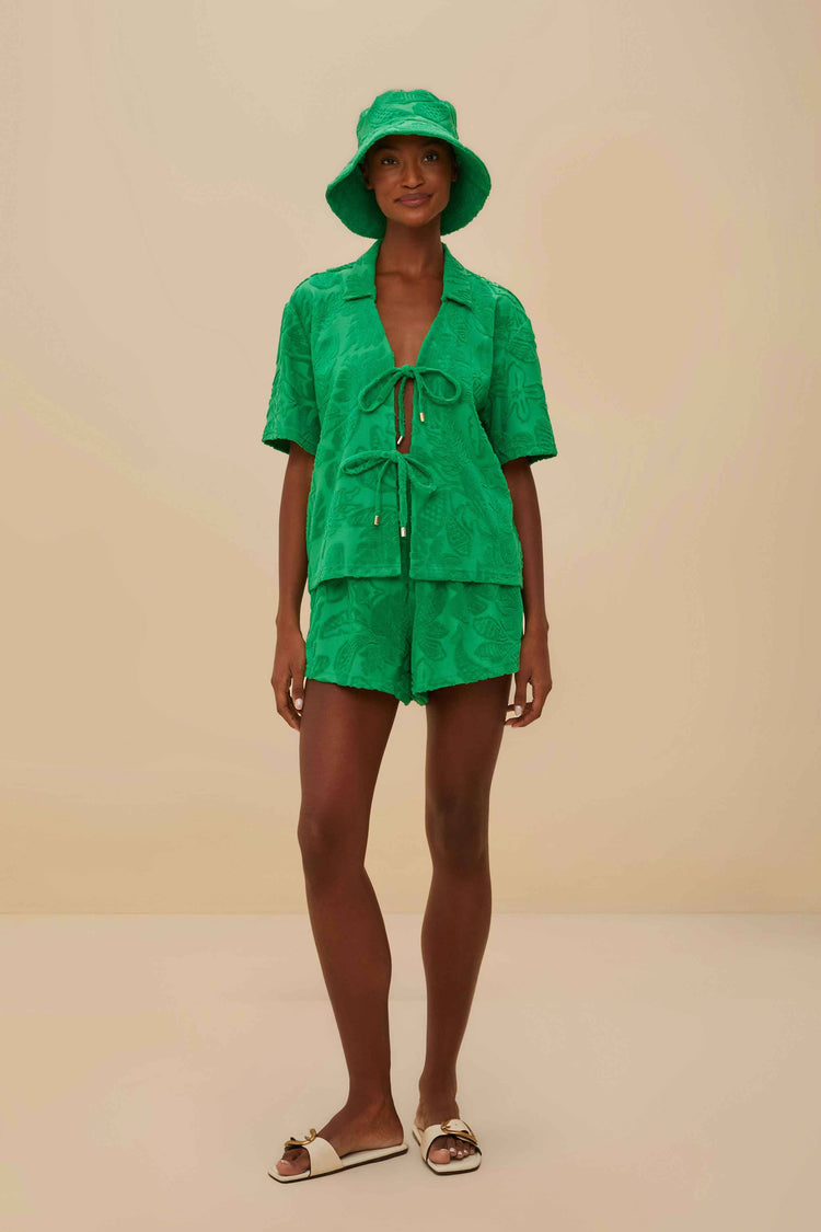 farm rio green river nature towel shorts RIVER NATURE GREEN