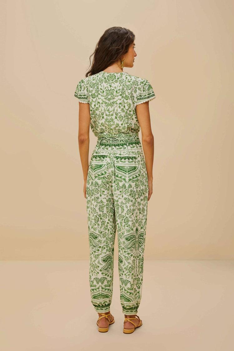 Farm Rio Green River Ride Lenzing™ Ecovero™ Euroflax™ Jumpsuit RIVER RIDE GREEN