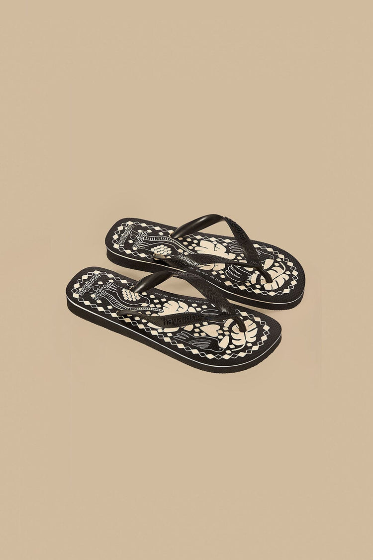 Farm Rio Jungle Scarf Havaianas Sandals JUNGLE SCARF BLACK