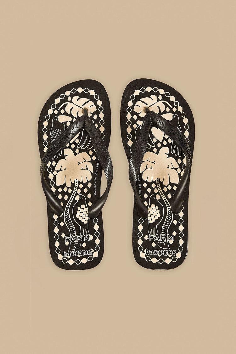 farm rio jungle scarf havaianas sandals JUNGLE SCARF BLACK