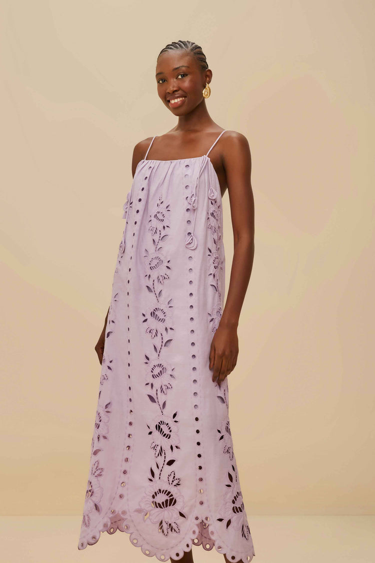 Farm Rio Lilac Richelieu Lenzing™ Ecovero™ Euroflax™ Maxi Dress LILAC