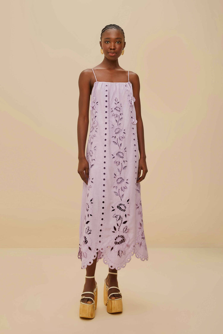 farm rio lilac richelieu lenzing™ ecovero™ euroflax™ maxi dress LILAC