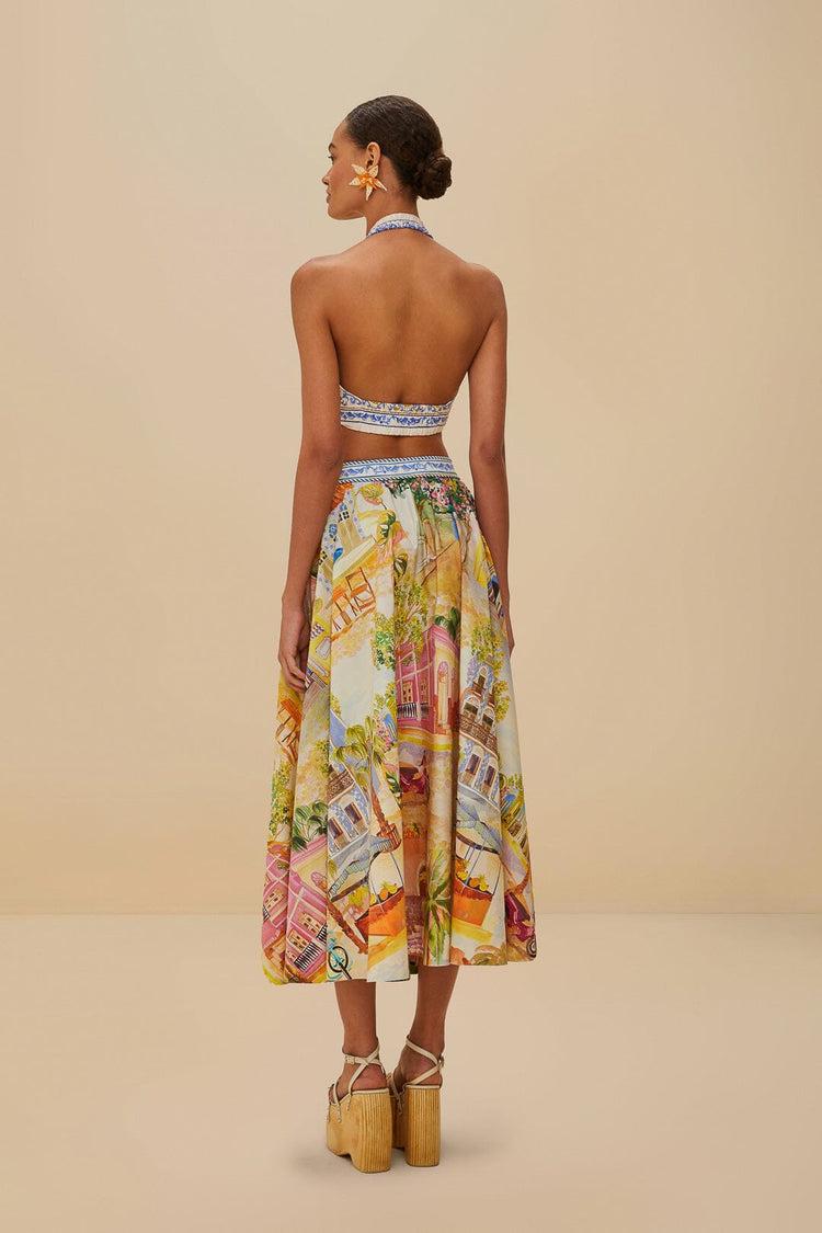 Farm Rio Multicolor Aracati Organic Cotton Midi Skirt ARACATI MULTICOLOR