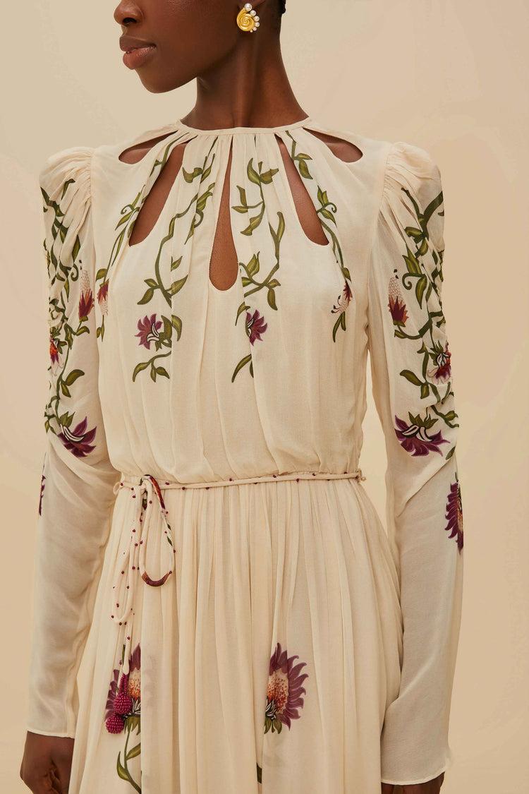 Farm Rio Multicolor Romantic Nature Long Sleeve Maxi Dress ROMANTIC NATURE MULTICOLOR