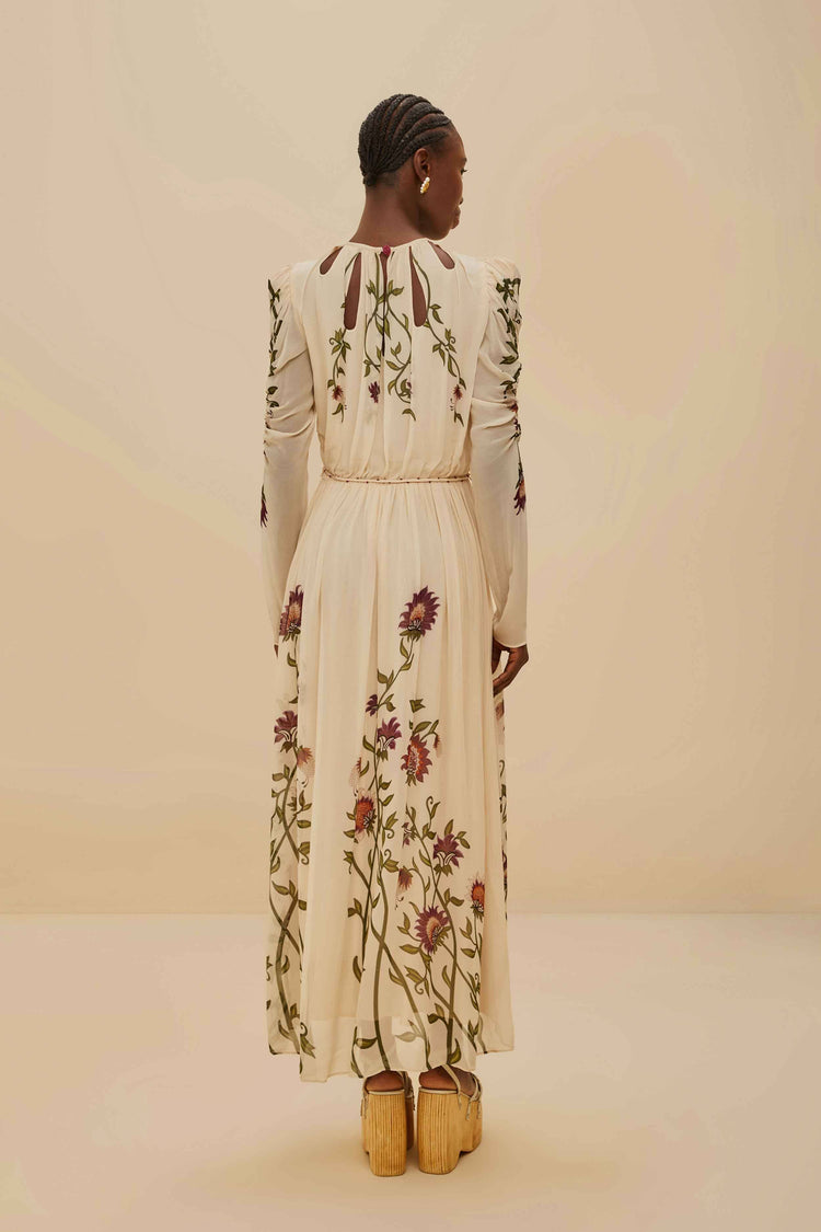 Farm Rio Multicolor Romantic Nature Long Sleeve Maxi Dress ROMANTIC NATURE MULTICOLOR