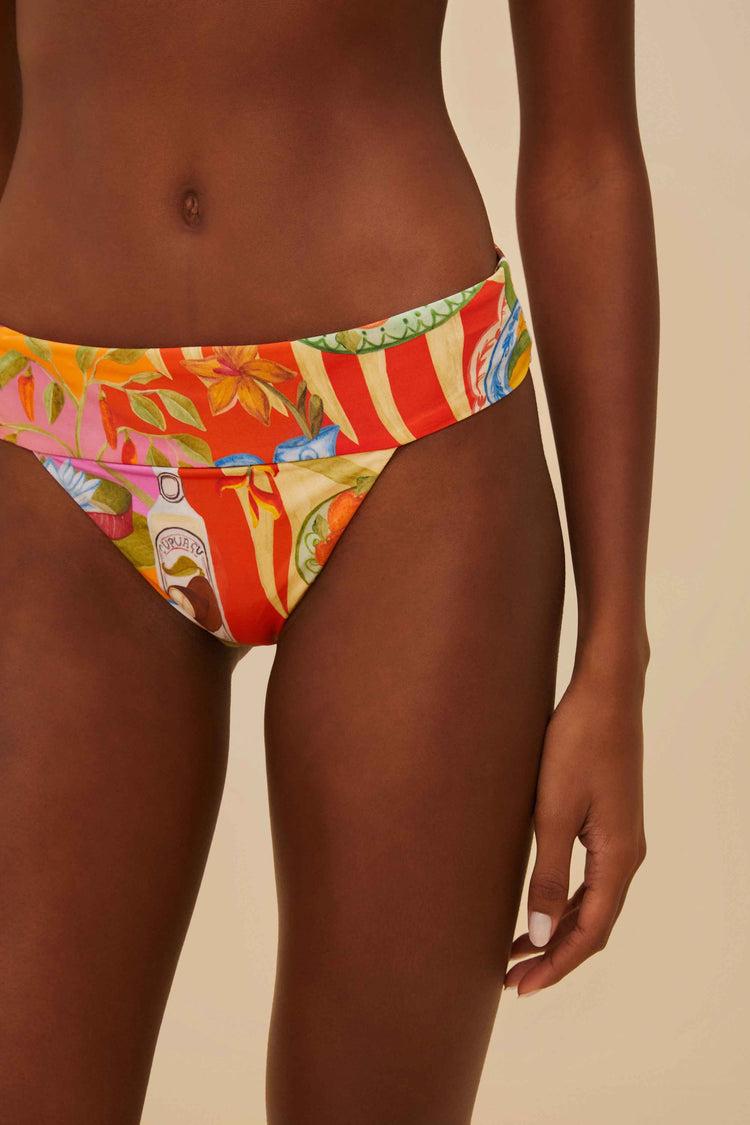 Farm Rio Multicolor Summer Picnic Bikini Bottom SUMMER PICNIC MULTICOLOR