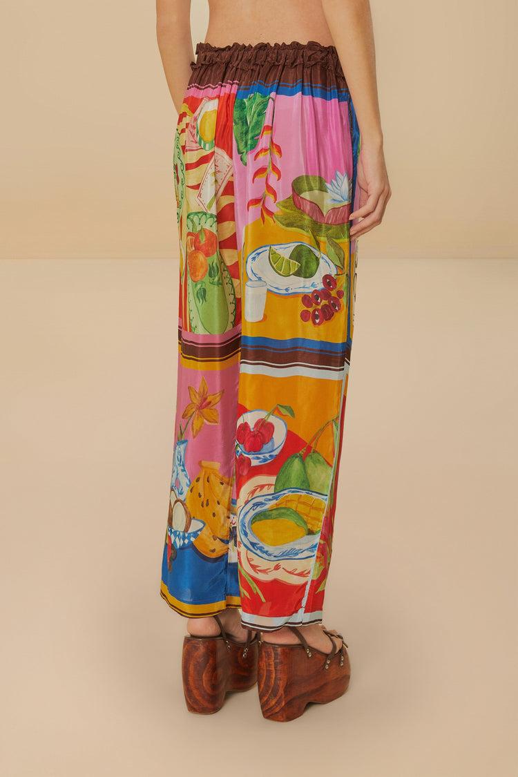 Farm Rio Multicolor Summer Picnic Low Waist Pants SUMMER PICNIC MULTICOLOR