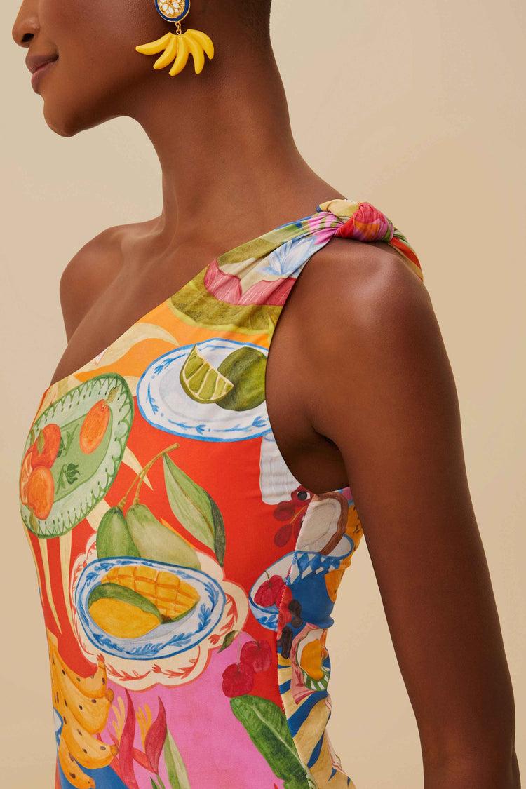 Farm Rio Multicolor Summer Picnic One-piece Swimsuit SUMMER PICNIC MULTICOLOR