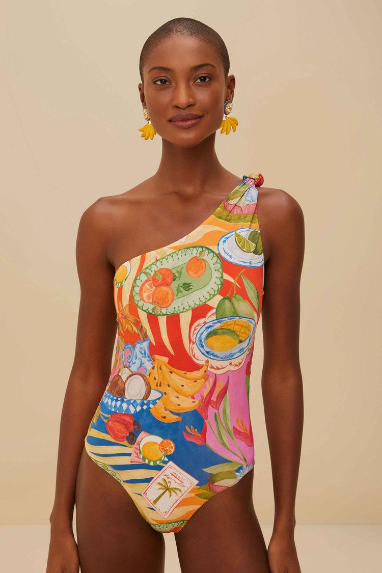 farm rio multicolor summer picnic one-piece swimsuit SUMMER PICNIC MULTICOLOR