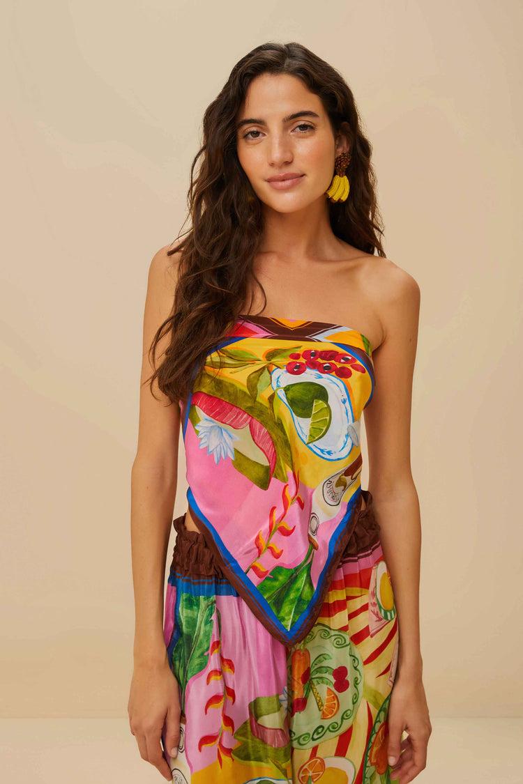 farm rio multicolor summer picnic scarf SUMMER PICNIC MULTICOLOR