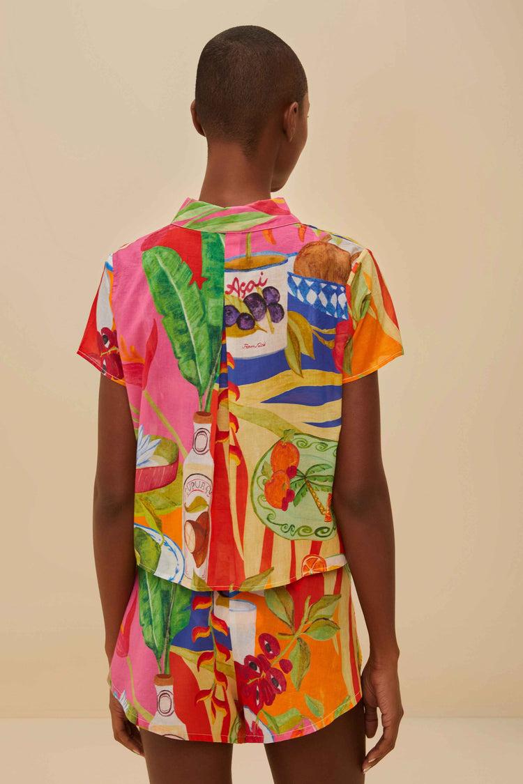 Farm Rio Multicolor Summer Picnic Shirt SUMMER PICNIC MULTICOLOR