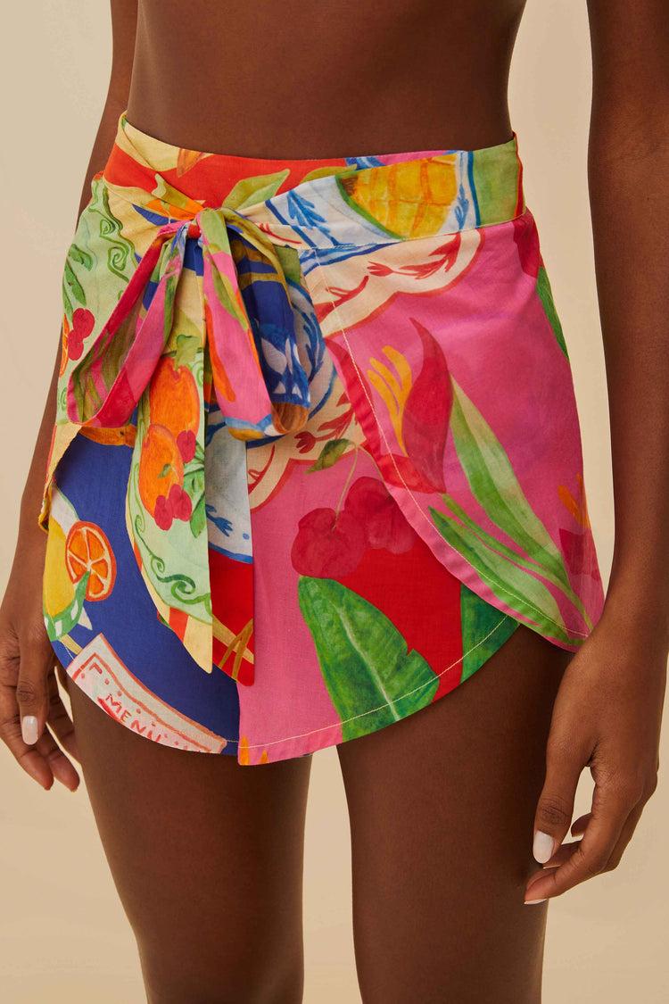 Farm Rio Multicolor Summer Picnic Shorts SUMMER PICNIC MULTICOLOR