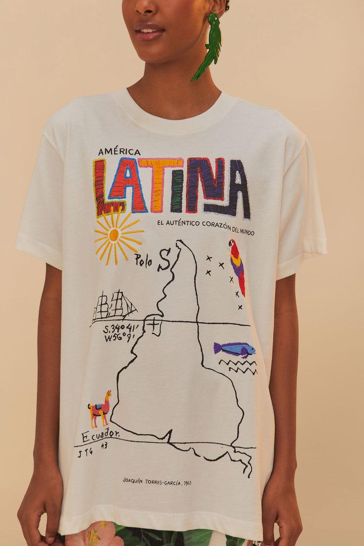 Farm Rio Off-white America Latina Relaxed T-shirt OFF-WHITE
