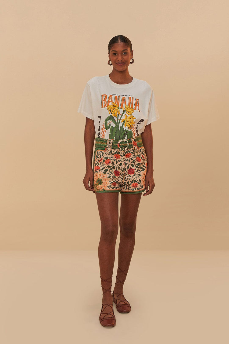 Farm Rio Off-white Banana Cocina Relaxed T-shirt OFF-WHITE