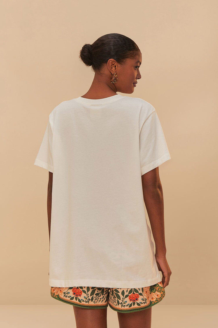 Farm Rio Off-white Banana Cocina Relaxed T-shirt OFF-WHITE