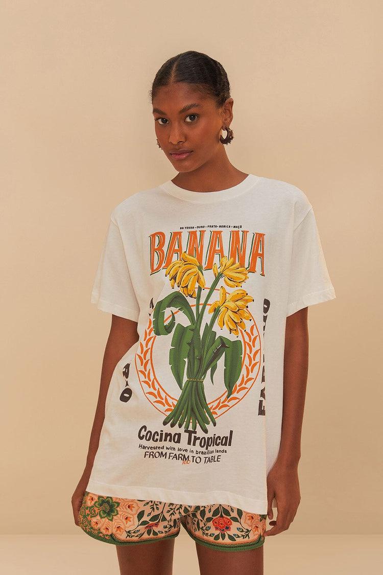 farm rio off-white banana cocina relaxed t-shirt OFF-WHITE