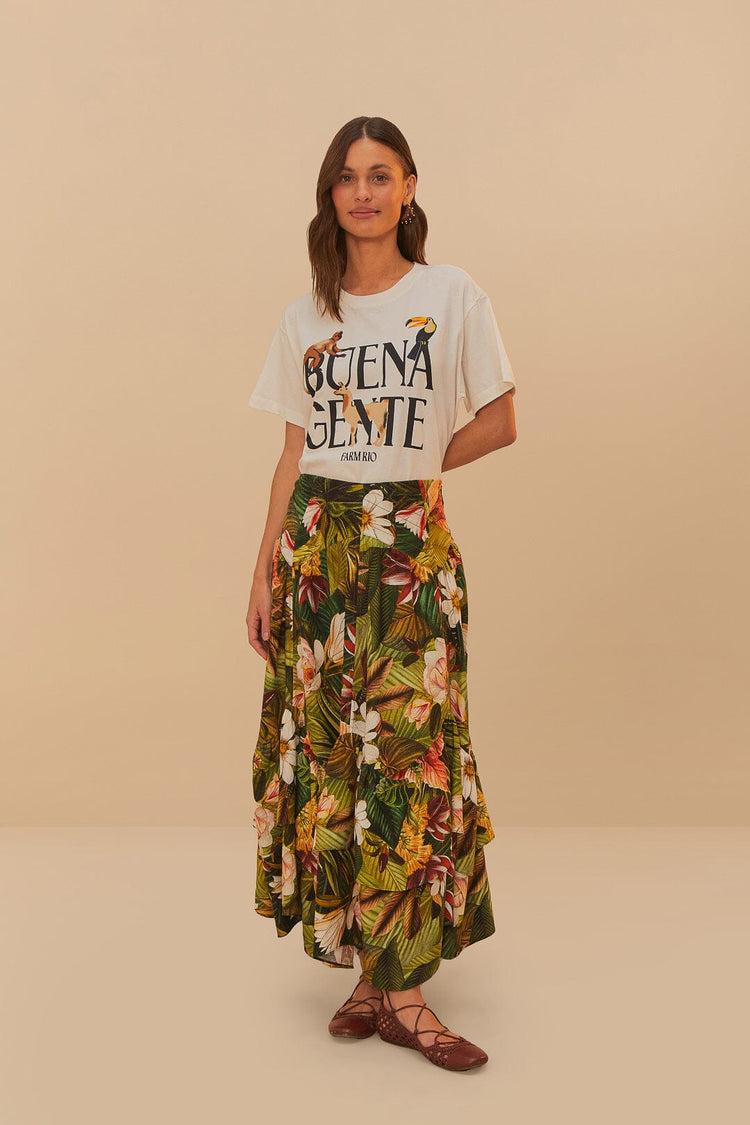 Farm Rio Off-white Buena Gente Relaxed T-shirt OFF-WHITE