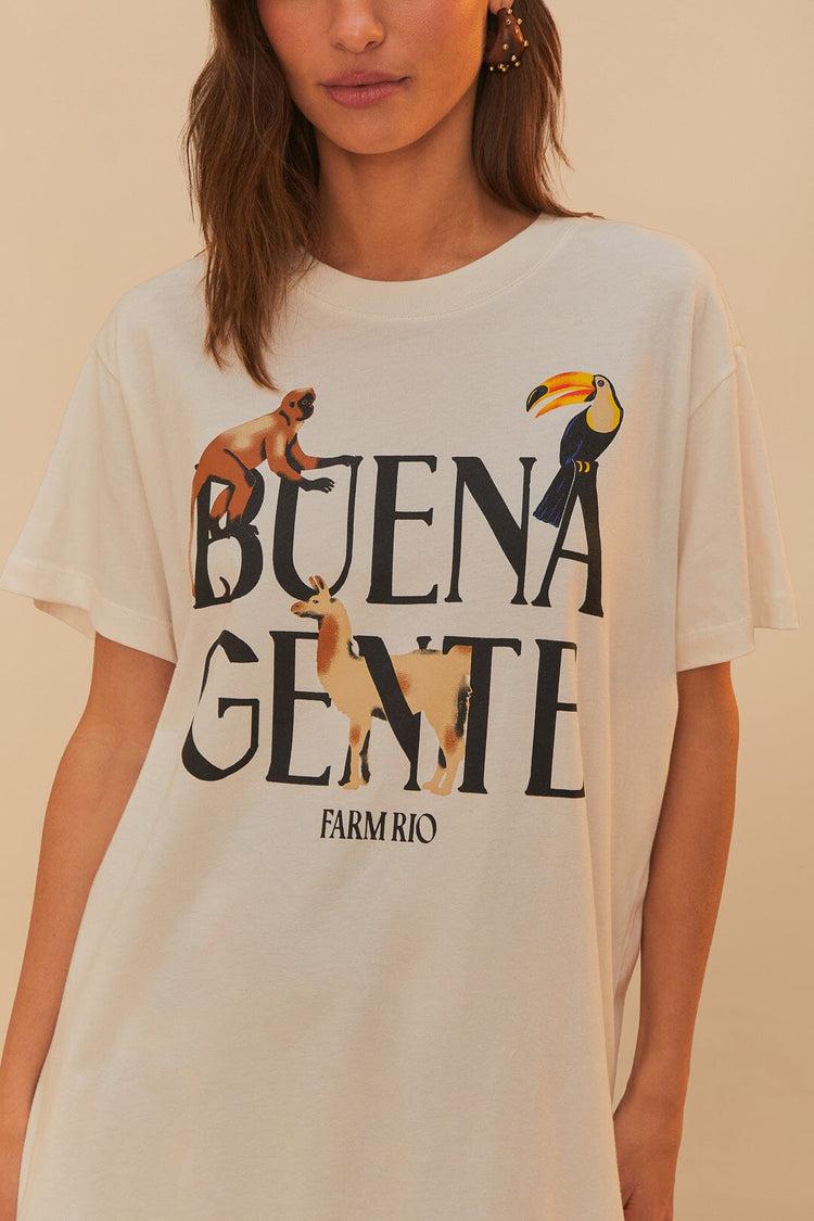 Farm Rio Off-white Buena Gente Relaxed T-shirt OFF-WHITE