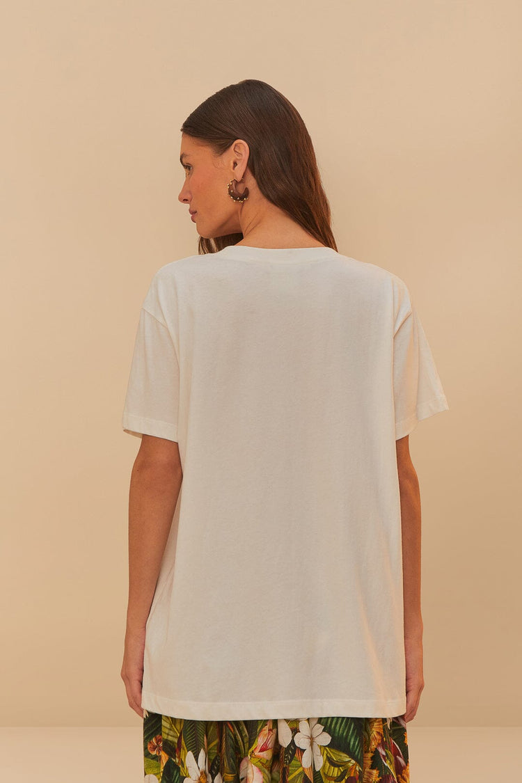 Farm Rio Off-white Buena Gente Relaxed T-shirt OFF-WHITE