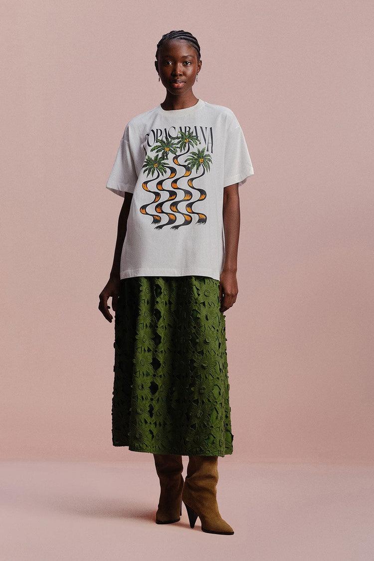 Farm Rio Off-white Copacabana Relaxed Organic Cotton T-shirt OFF-WHITE