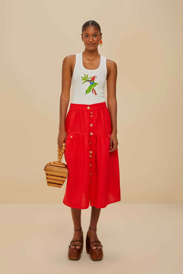 Farm Rio Off-white Farmrio Macaw Tank Top OFF-WHITE