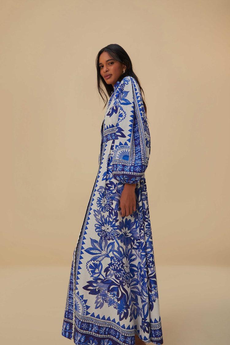 Farm Rio Off-white Flora Tapestry Lenzing™ Ecovero™ Euroflax™ Maxi Dress FLORA TAPESTRY OFF-WHITE