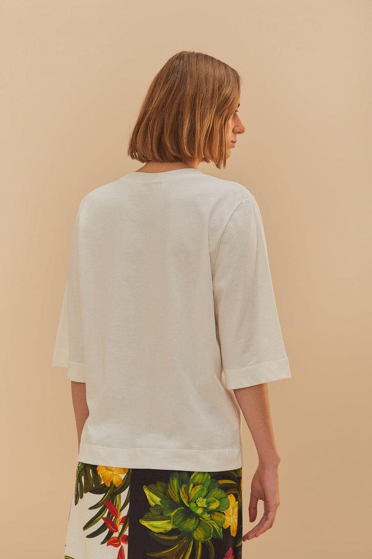 Farm Rio Off-white Nature Lovers Toucans T-shirt OFF-WHITE