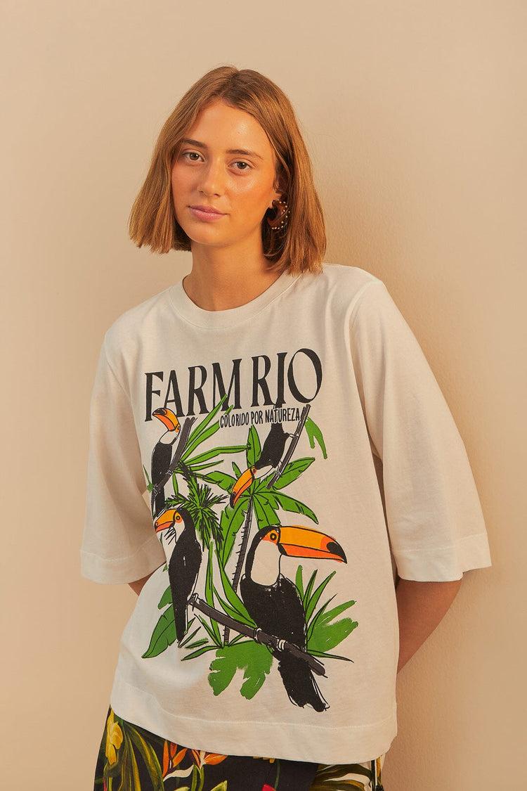 farm rio off-white nature lovers toucans t-shirt OFF-WHITE